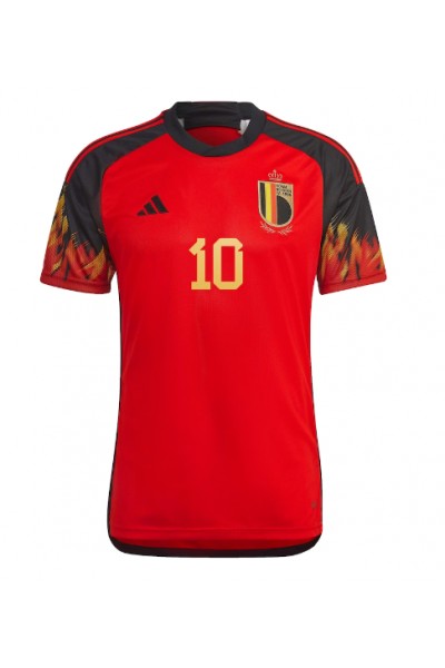 Fotbalové Dres Belgie Eden Hazard #10 Domácí Oblečení MS 2022 Krátký Rukáv